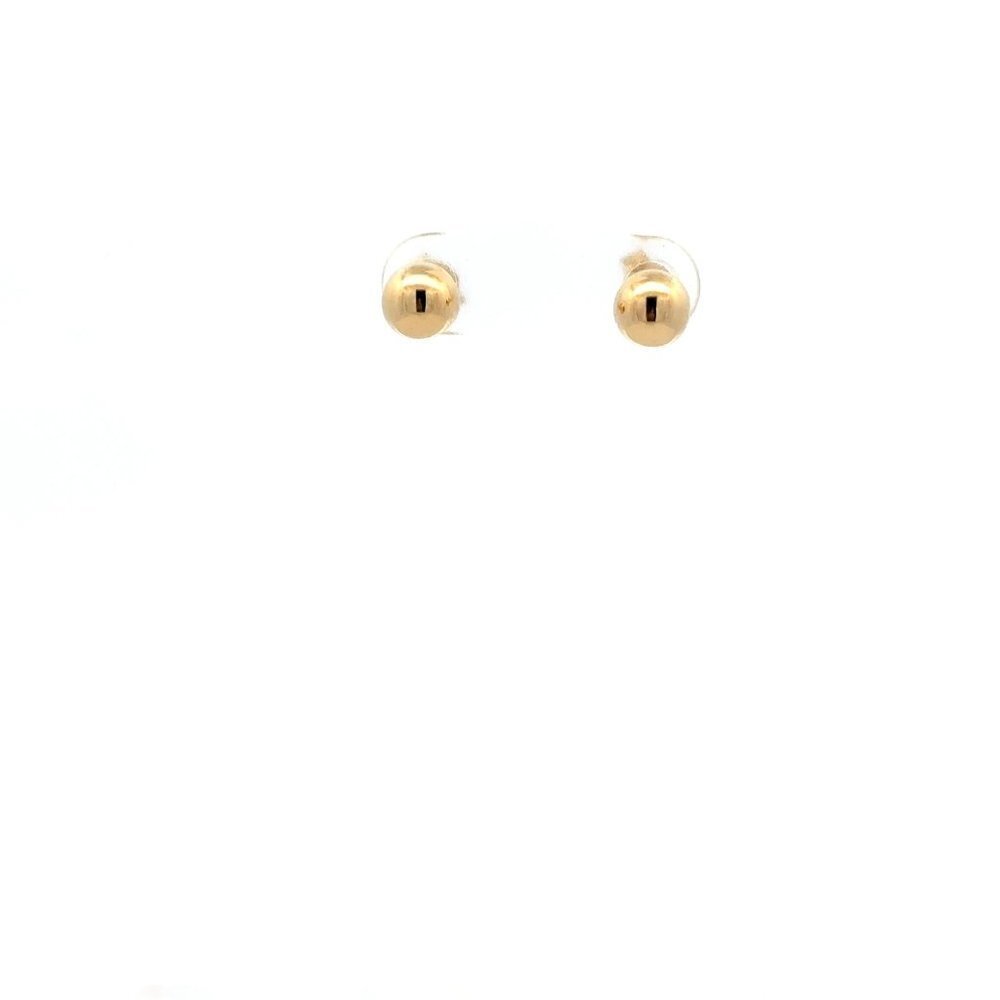 18K Gold Stud Earrings Ball - Picture 9 of 11
